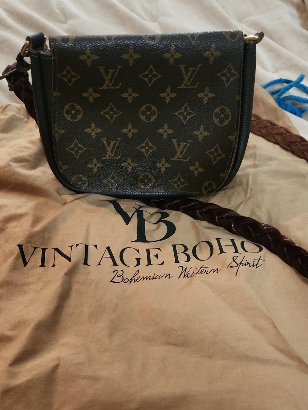 Louis Vuitton Monogram Mini Saddle Bag in Brown and Tan
